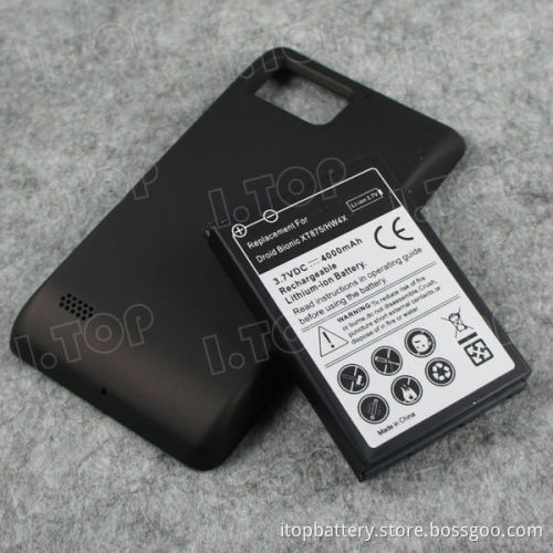 For Motorola Bionic XT875 extended battery with free back cover door ,3.7V 4000mAh, Made in china